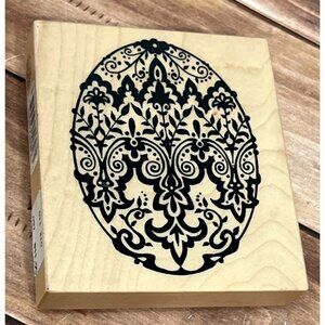 1995 PSX K-1323 VICTORIA'S EASTER EGG WOOD MOUNTED RUBBER STAMP FLOURISH